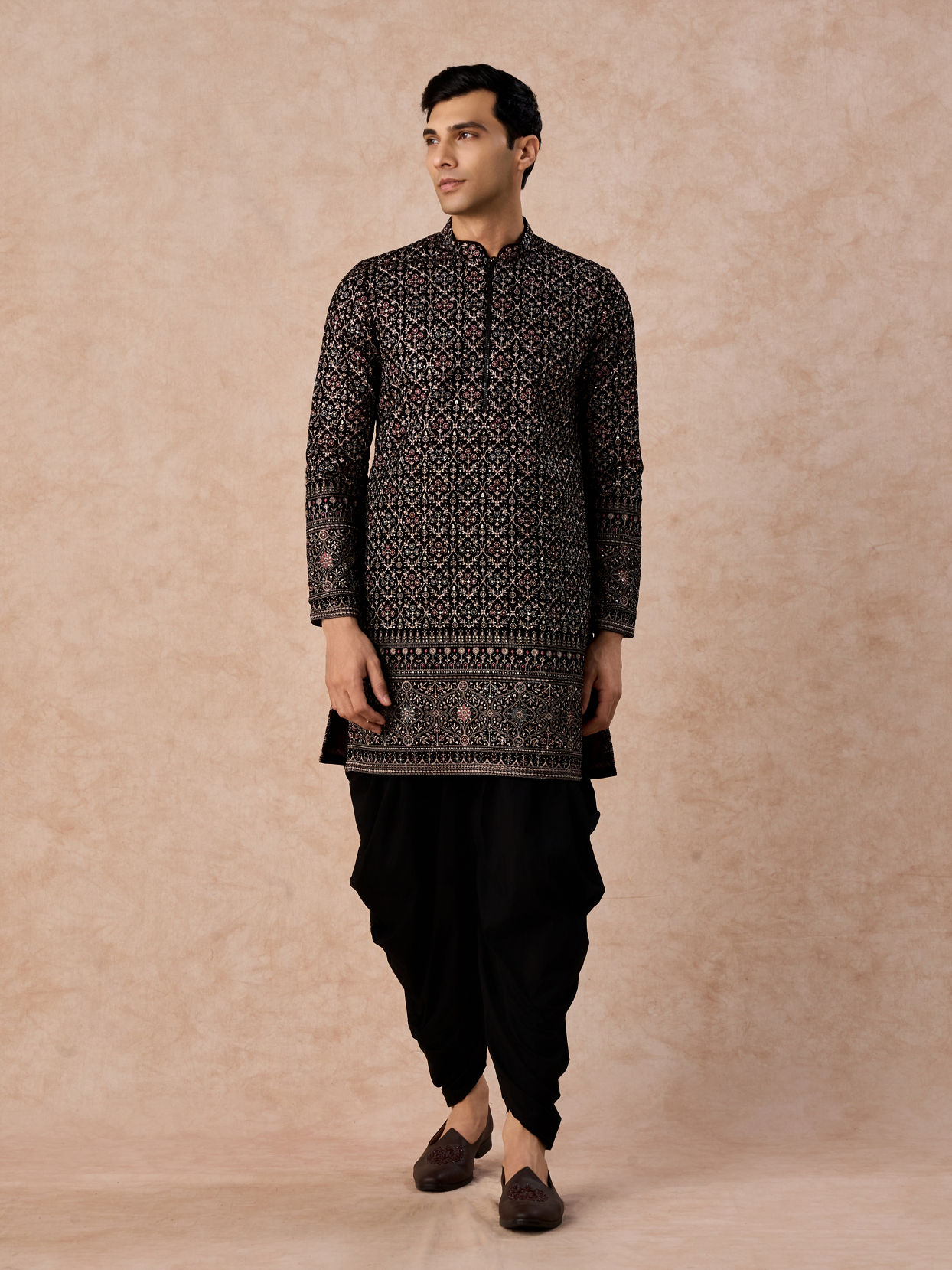 Manyavar Men Velvety Purple Splendour Kurta Patiala