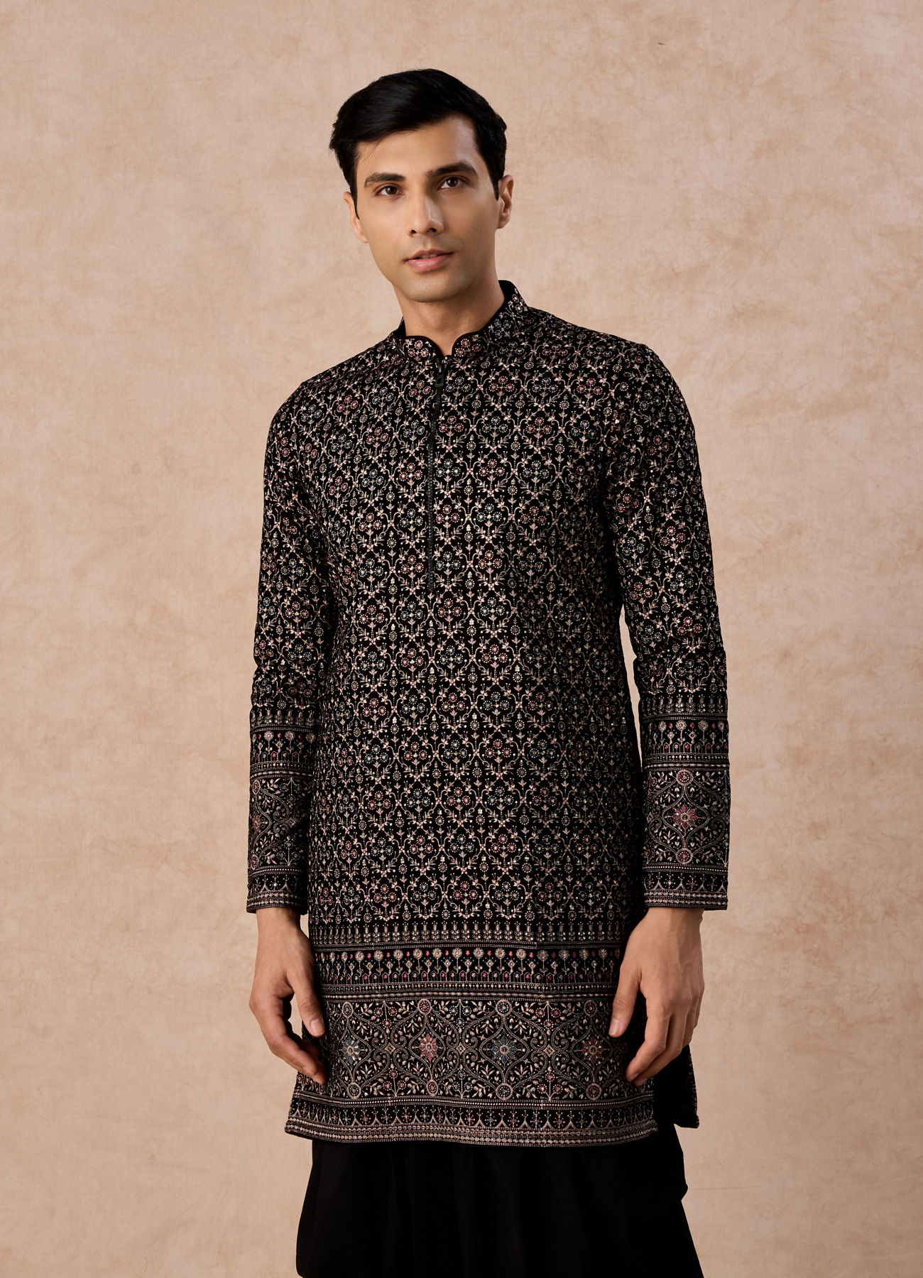 Manyavar Men Velvety Purple Splendour Kurta Patiala