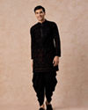 Manyavar Men Luxurious Wine Velvet Kurta Patiala
