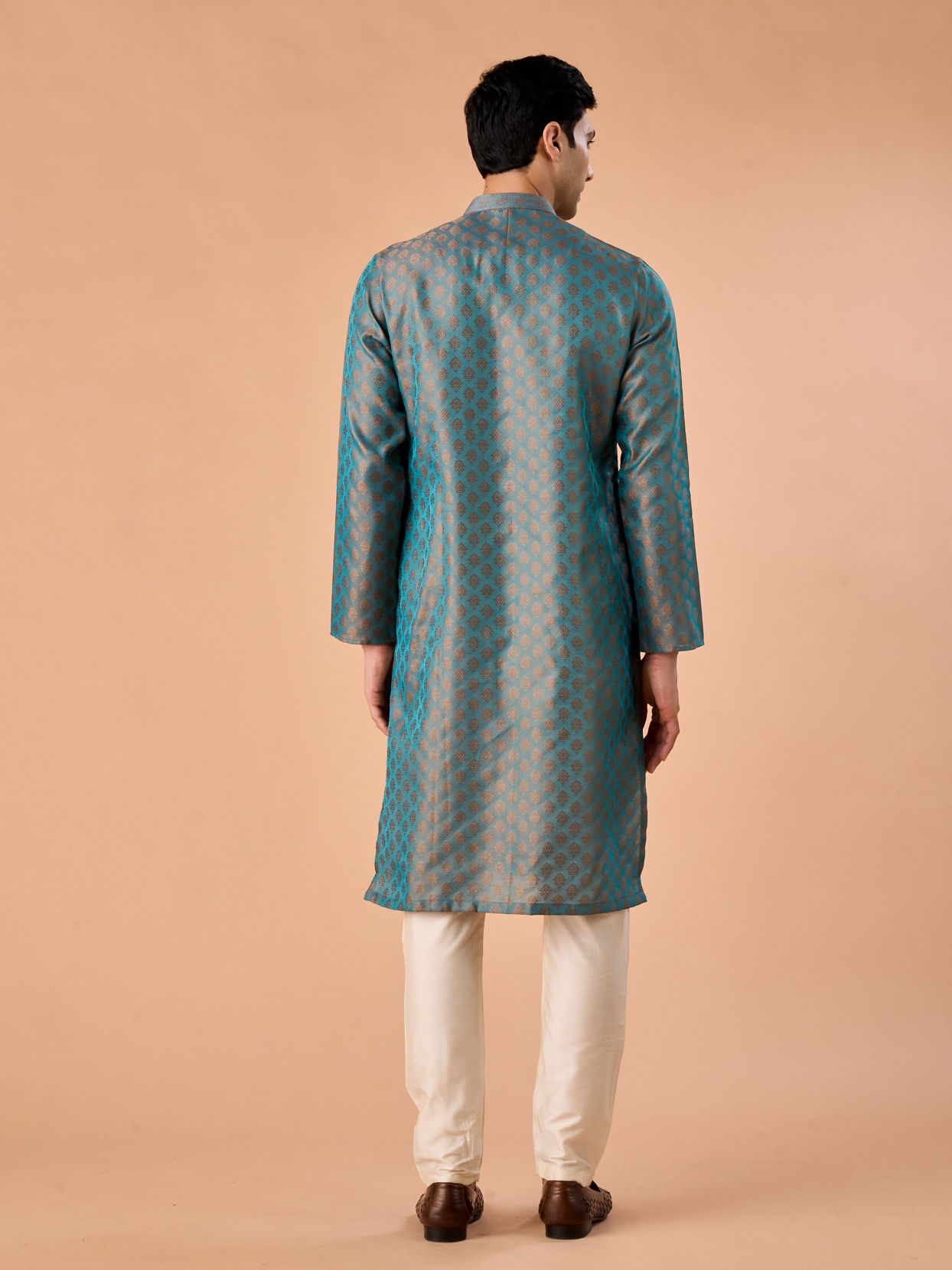 Manyavar Men Teal Green Grandeur Kurta Pajama