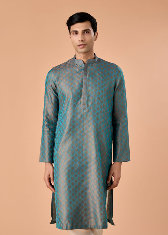 Manyavar Men Teal Green Grandeur Kurta Pajama
