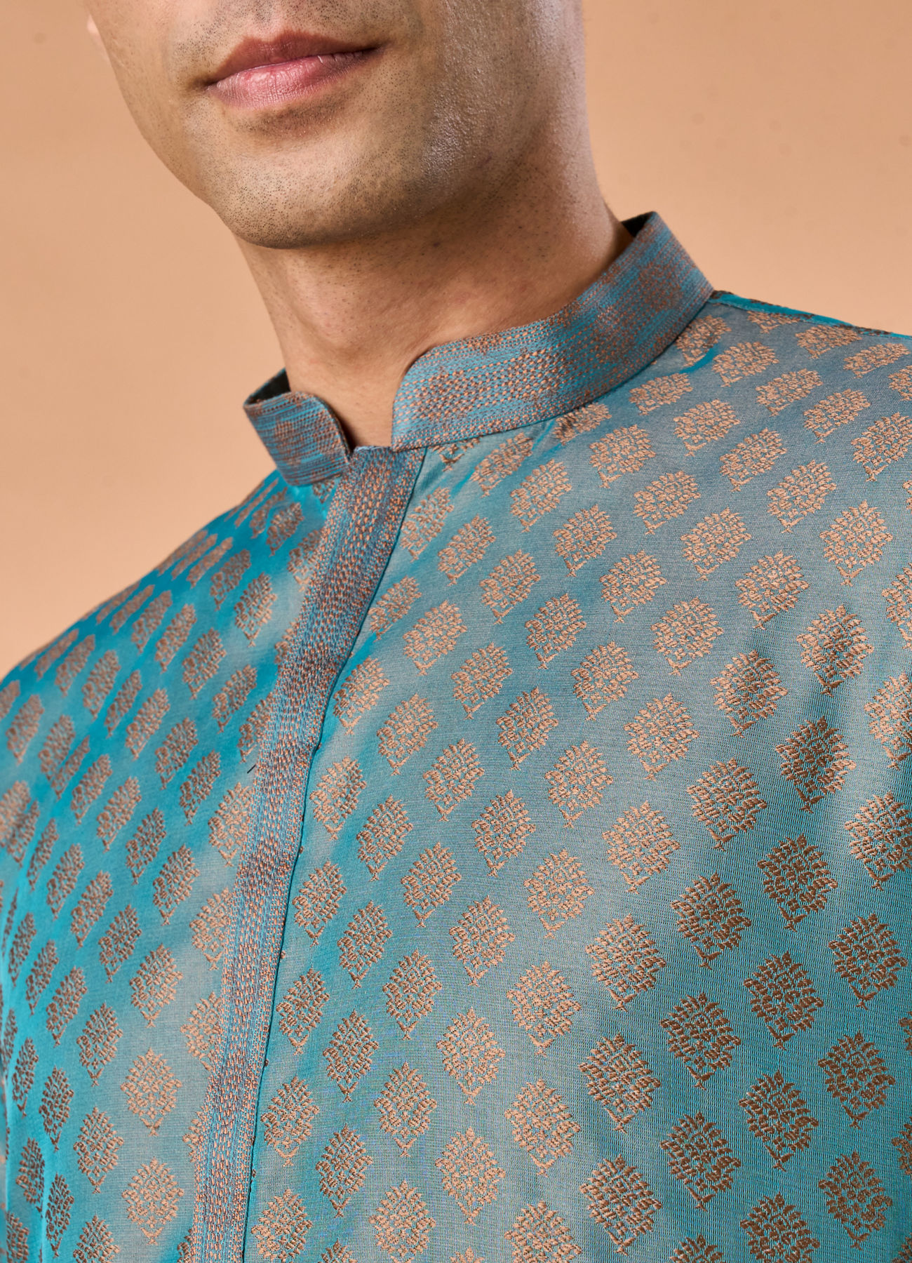 Manyavar Men Teal Green Grandeur Kurta Pajama