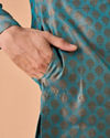 Manyavar Men Teal Green Grandeur Kurta Pajama