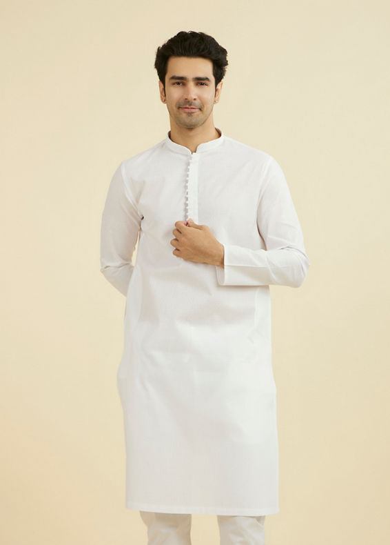 Manyavar Men Ethereal White Kurta Pajama