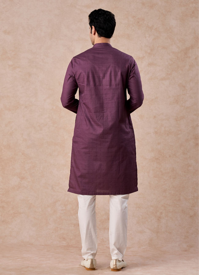 Manyavar Men Royal Purple Charm Kurta Pajama
