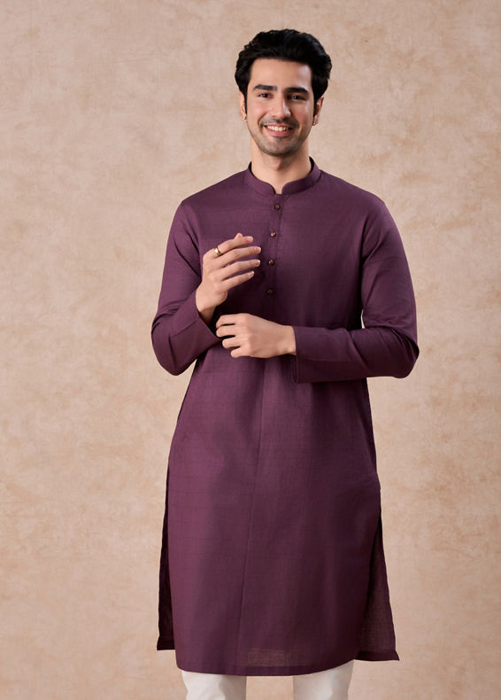 Manyavar Men Royal Purple Charm Kurta Pajama
