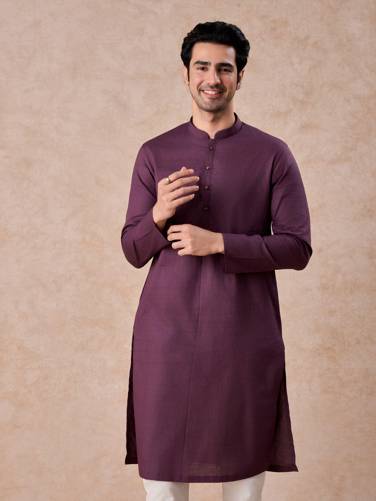 Manyavar Men Royal Purple Charm Kurta Pajama