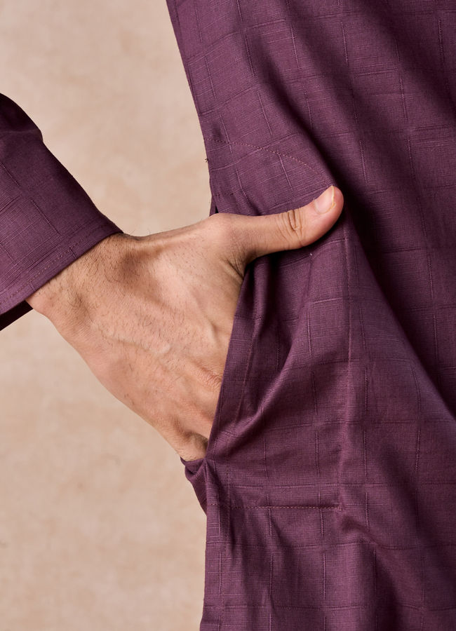 Manyavar Men Royal Purple Charm Kurta Pajama