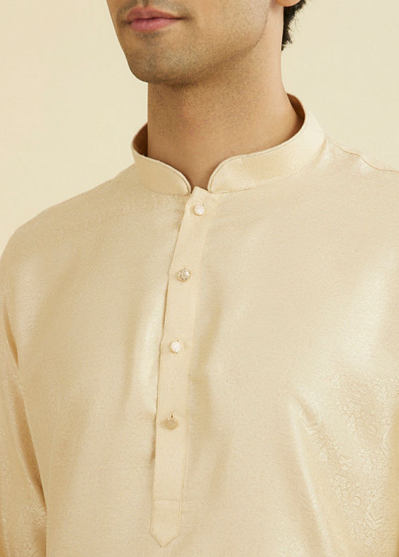 Manyavar Men Beige Elegance Kurta Pajama