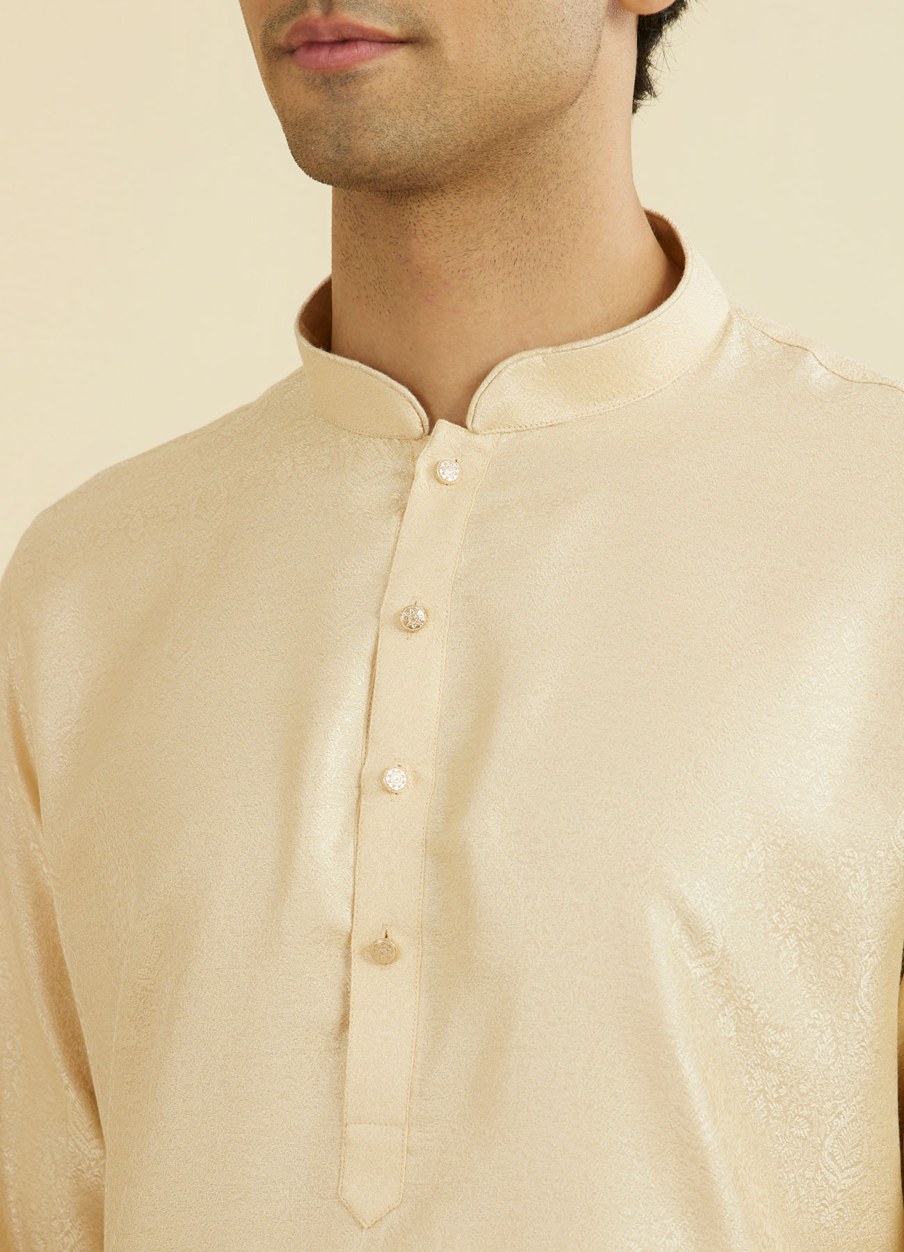 Manyavar Men Beige Elegance Kurta Pajama