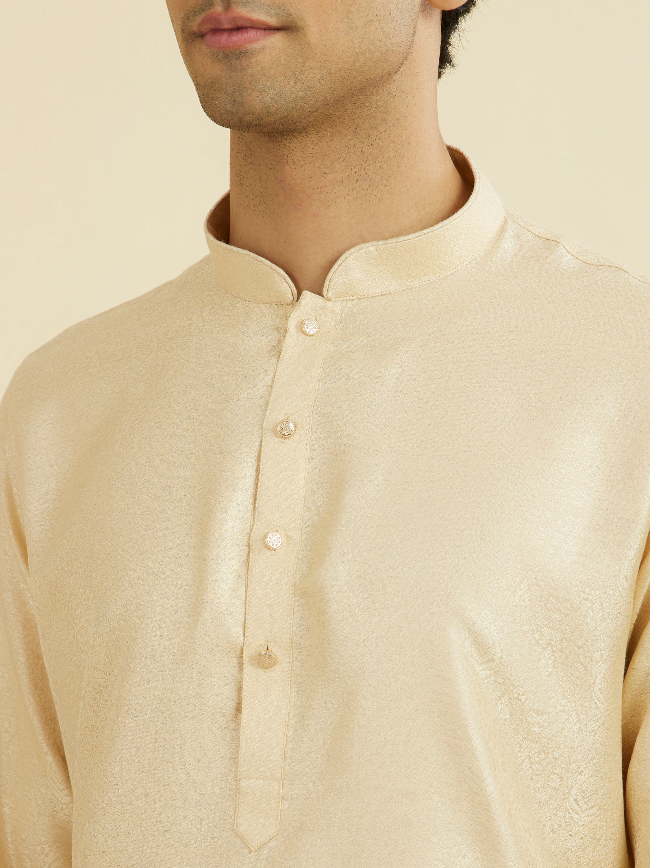 Manyavar Men Beige Elegance Kurta Pajama