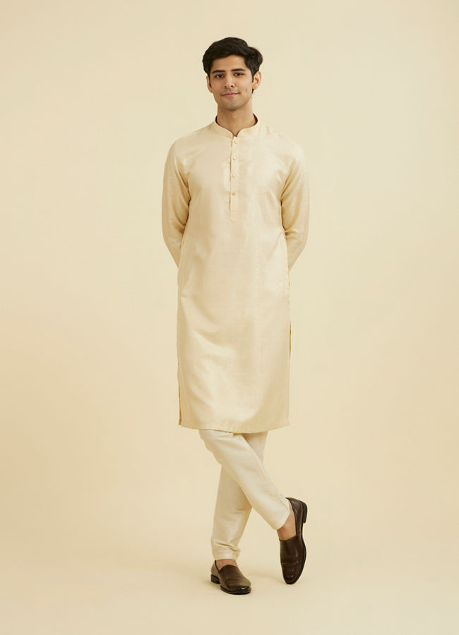 Manyavar Men Beige Elegance Kurta Pajama