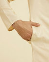 Manyavar Men Beige Elegance Kurta Pajama