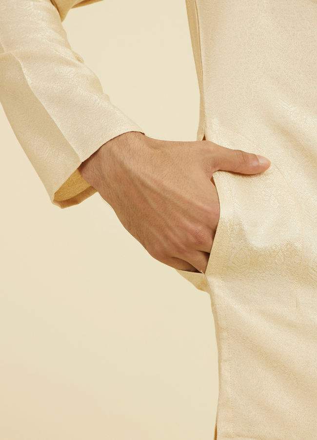 Manyavar Men Beige Elegance Kurta Pajama