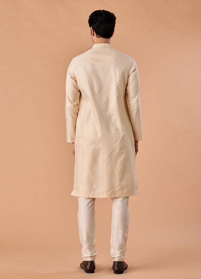 Manyavar Men Beige Elegance Kurta Pajama