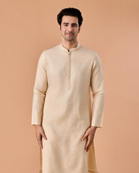 Manyavar Men Beige Elegance Kurta Pajama