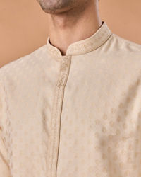 Manyavar Men Beige Elegance Kurta Pajama
