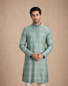 Manyavar Men Green Blended Cotton Kurta Pajama