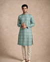 Manyavar Men Green Blended Cotton Kurta Pajama