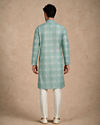 Manyavar Men Green Blended Cotton Kurta Pajama