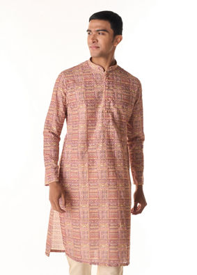 Manyavar Men Dusty Pink Kurta Pajama