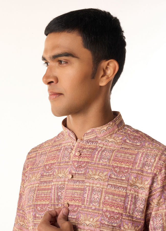 Manyavar Men Dusty Pink Kurta Pajama