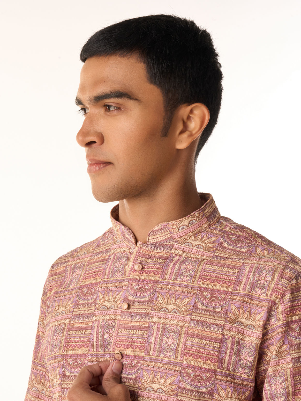 Manyavar Men Dusty Pink Kurta Pajama