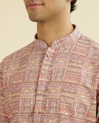 Manyavar Men Dusty Pink Kurta Pajama