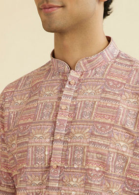 Manyavar Men Dusty Pink Kurta Pajama