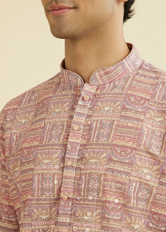 Manyavar Men Dusty Pink Kurta Pajama