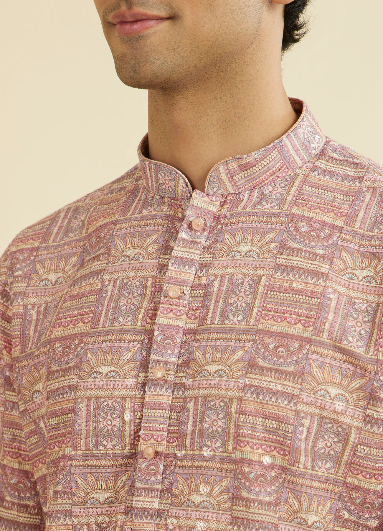 Manyavar Men Dusty Pink Kurta Pajama