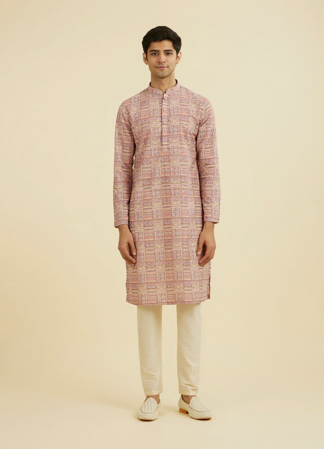 Manyavar Men Dusty Pink Kurta Pajama