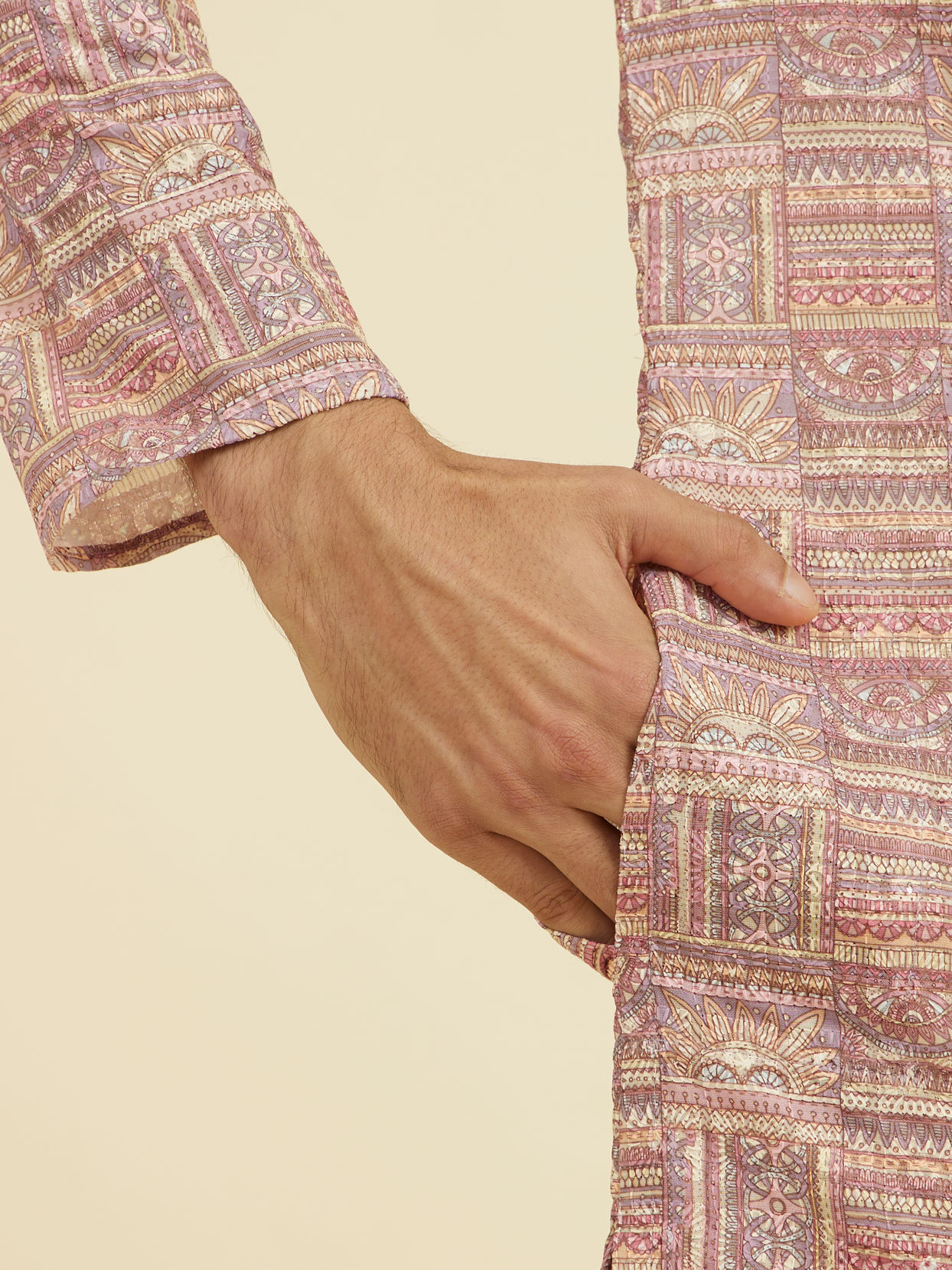 Manyavar Men Dusty Pink Kurta Pajama