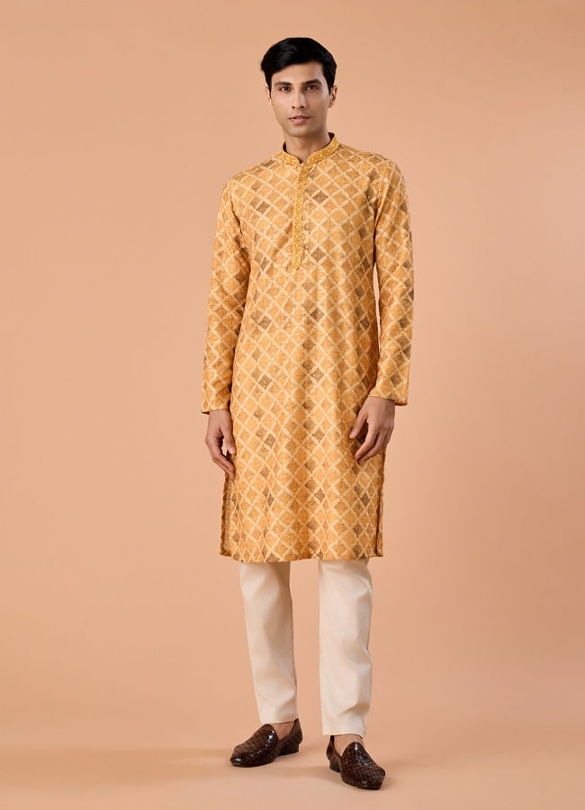 Manyavar Men Mellow Sunshine Kurta Pajama