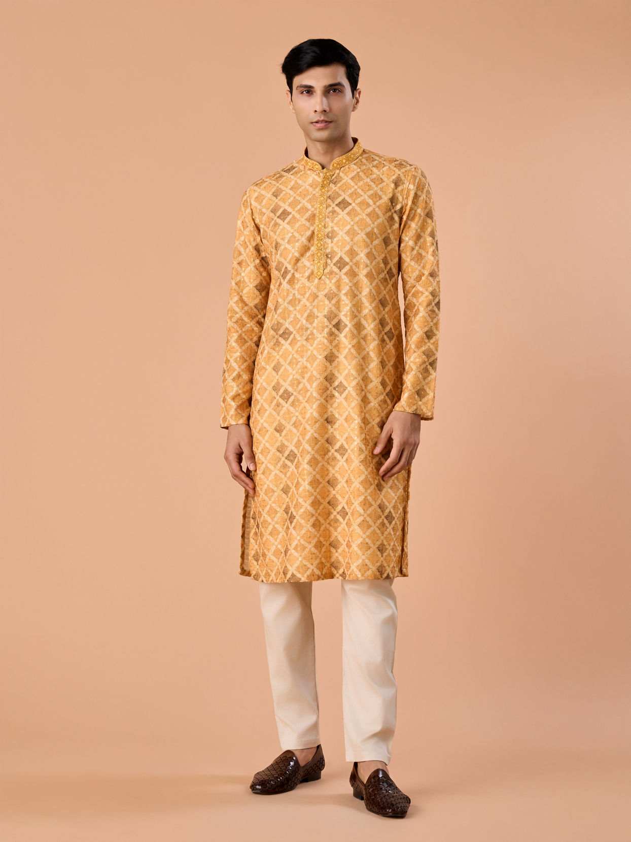 Manyavar Men Mellow Sunshine Kurta Pajama