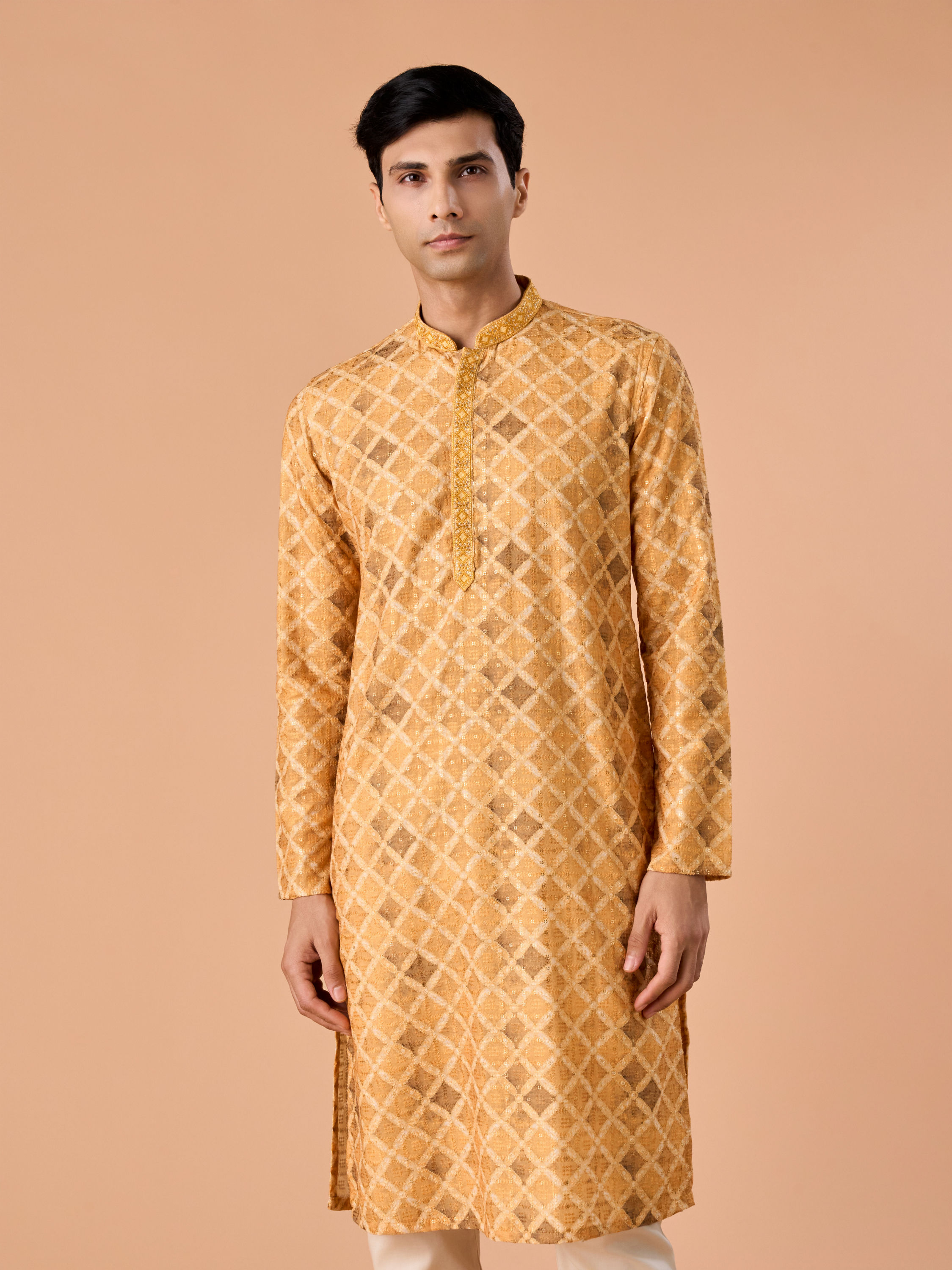 Manyavar Men Mellow Sunshine Kurta Pajama