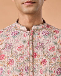 Manyavar Men Beige Elegance Kurta Pajama