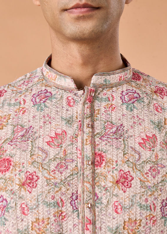 Manyavar Men Beige Elegance Kurta Pajama