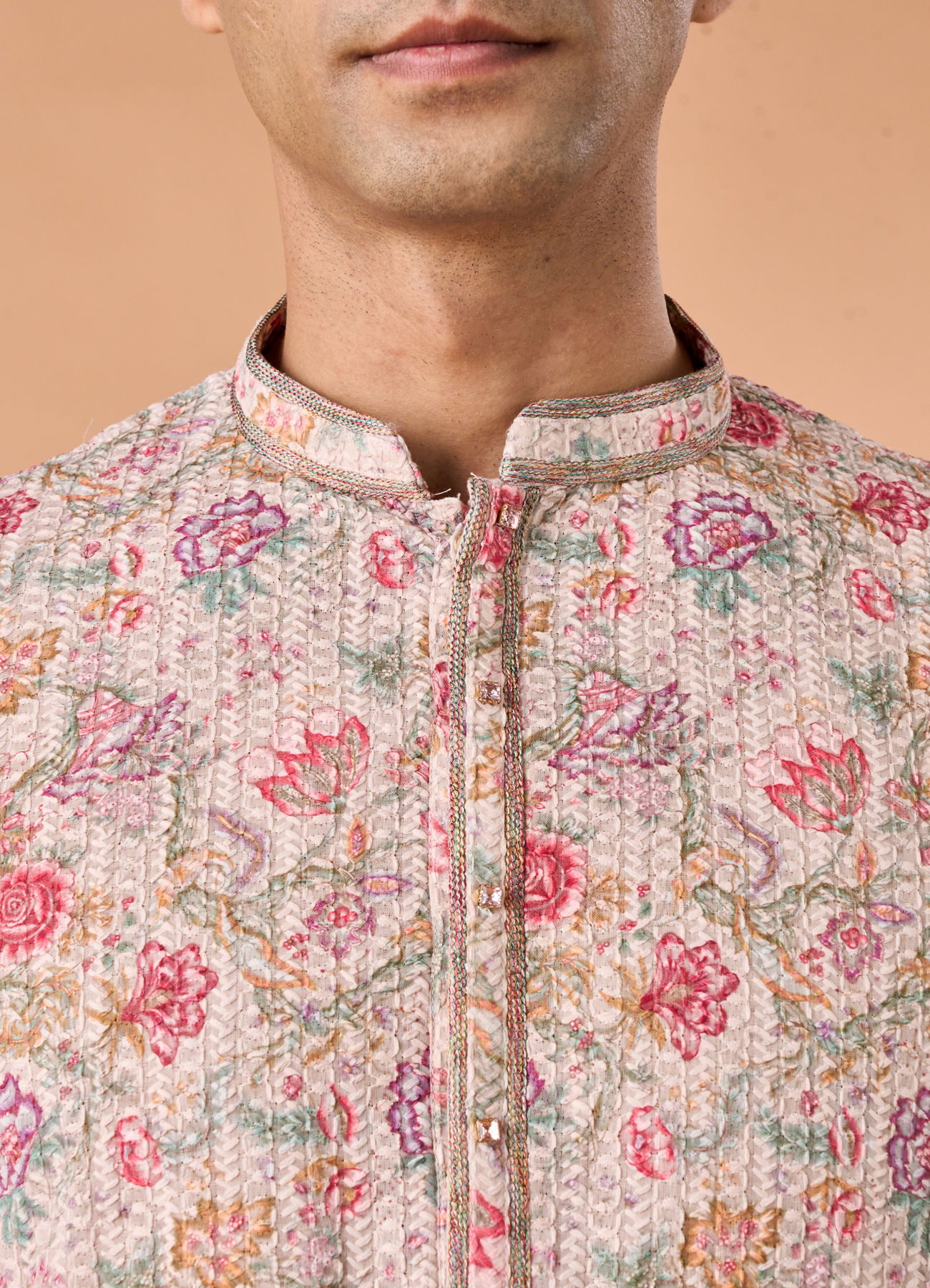 Manyavar Men Beige Elegance Kurta Pajama