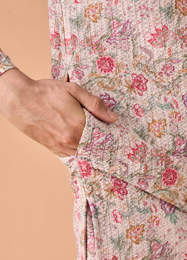 Manyavar Men Beige Elegance Kurta Pajama