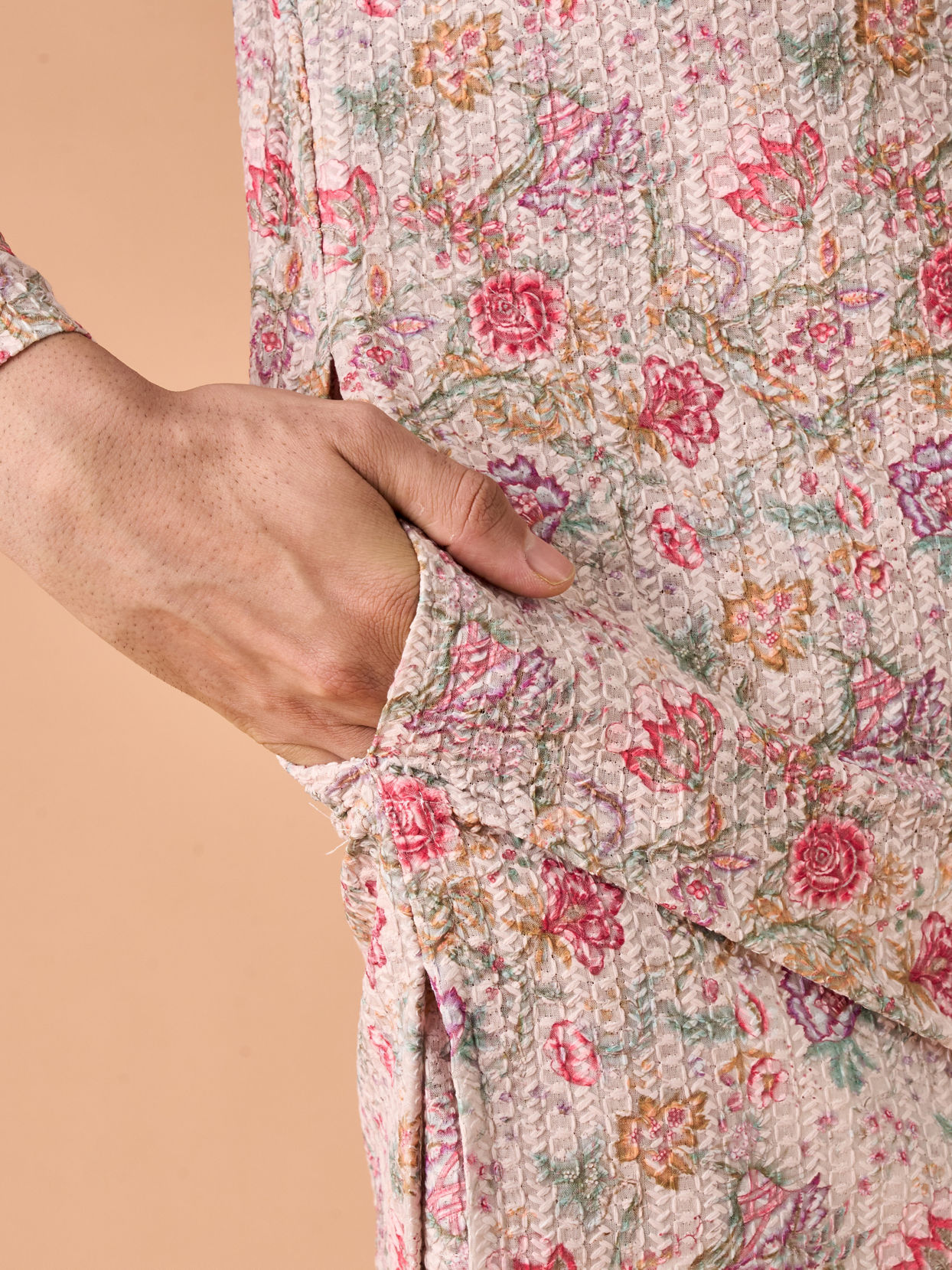 Manyavar Men Beige Elegance Kurta Pajama