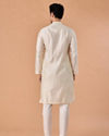 Manyavar Men Elegant Cream Kurta Pajama Set