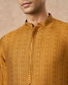 Manyavar Men Mustard Blended Viscose Kurta Pajama