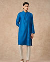 Manyavar Men Mid Blue Blended Viscose Kurta Pajama