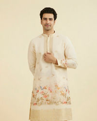 Manyavar Men Peach Elegance Kurta Pajama