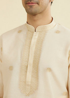 Manyavar Men Peach Elegance Kurta Pajama