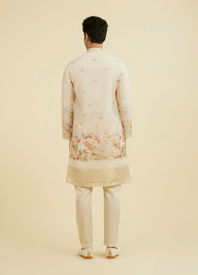Manyavar Men Peach Elegance Kurta Pajama