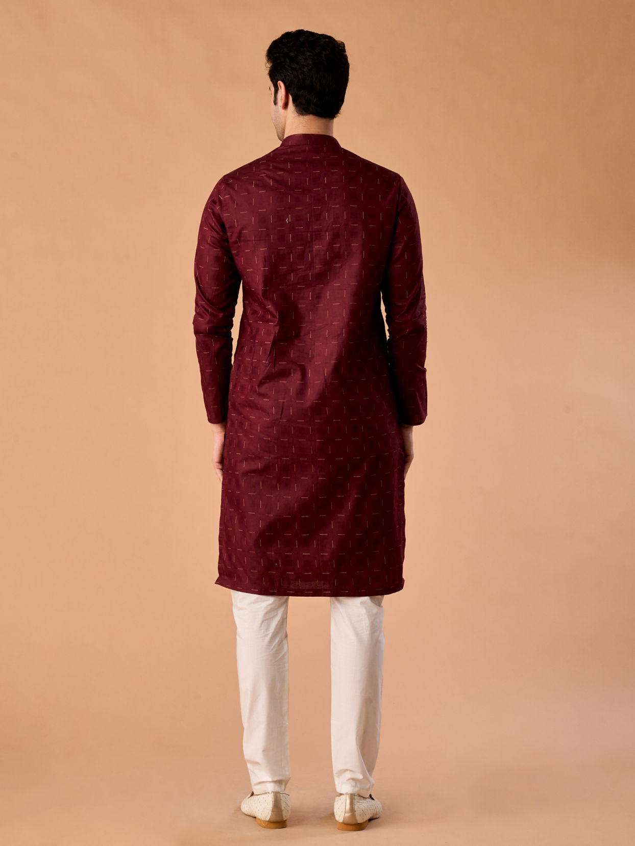 Manyavar Men Maroon Majesty Kurta Pajama