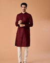 Manyavar Men Maroon Majesty Kurta Pajama