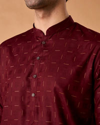 Manyavar Men Maroon Majesty Kurta Pajama